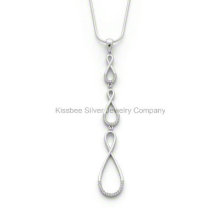 Fashion Sterling Silver CZ Jewelry Infinity Pendant (KP3022)